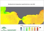Temperatura superficial del mar (SST). Junio 2014