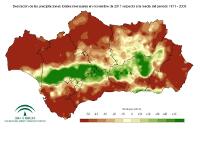 Desviación del mes respecto a la normal (%)