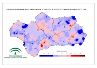 Desviaciones de la temperatura media respecto a la normal