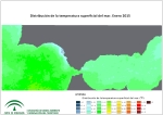 Temperatura superficial del mar (SST). Enero 2015