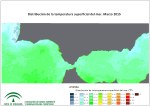 Temperatura superficial del mar (SST). Marzo 2015