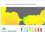 Ampliar mapa, temperatura superficial del mar (SST). Noviembre 2015