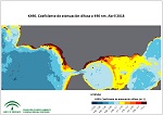 Coeficiente de atenuación difusa (K490). Abril 2018