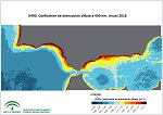 Coeficiente de atenuación difusa (K490) anual. Año 2018