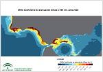 Coeficiente de atenuación difusa (K490). Julio 2018