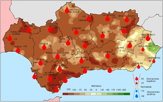 Amplia en nueva ventana: Desviación de las precipitaciones en invierno respecto a la media del periodo 1971 – 2000