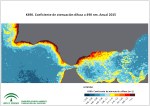 Coeficiente de atenuación difusa (K490) anual. Año 2015