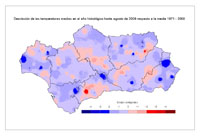 Desviaciones de la temperatura media respecto a la normal