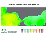 Temperatura superficial del mar (SST). Diciembre 2017