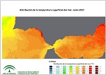 Temperatura superficial del mar (SST). Junio 2017