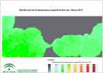 Temperatura superficial del mar (SST). Marzo 2017
