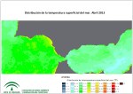 Temperatura superficial del mar (SST). Abril 2013