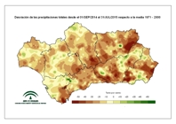 Desviación de la precipitación acumulada respecto a la normal (%)