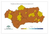Precipitación total mensual