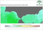 Temperatura superficial del mar (SST). Febrero 2002