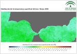 Temperatura superficial del mar (SST). Marzo 2002