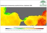 Temperatura superficial del mar (SST). Septiembre 2002