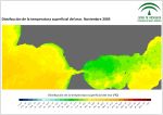 Ampliar mapa, temperatura superficial del mar (SST). Noviembre 2005