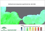 Temperatura superficial del mar (SST). Abril 2018