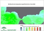 Temperatura superficial del mar (SST). Enero 2018