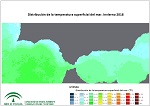 Temperatura superficial del mar (SST) estacional. Invierno 2018