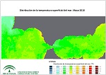 Temperatura superficial del mar (SST). Mayo 2018