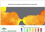 Temperatura superficial del mar (SST). Octubre 2018