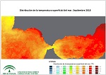 Temperatura superficial del mar (SST). Septiembre 2018