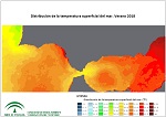 Temperatura superficial del mar (SST). Verano 2018