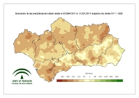 Desviación de la precipitación acumulada respecto a la normal (mm).