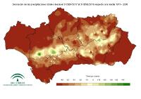 Desviación de la precipitación acumulada respecto a la normal (%)