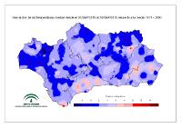 Desviaciones de la temperatura media respecto a la normal
