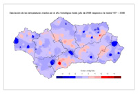 Desviaciones de la temperatura media respecto a la normal
