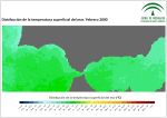 Temperatura superficial del mar (SST). Febrero 2000