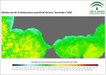 Ampliar mapa, temperatura superficial del mar (SST). Noviembre 2000