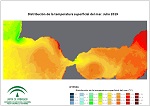 Temperatura superficial del mar (SST). Julio 2019