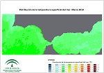 Temperatura superficial del mar (SST). Marzo 2019