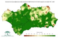 Desviación de la precipitación acumulada respecto a la normal (%)
