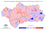 Desviaciones de la temperatura media respecto a la normal