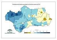 Precipitación total mensual