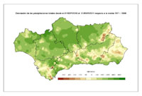 Desviación de la precipitación acumulada respecto a la normal (mm).