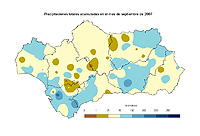 Precipitación total mensual
