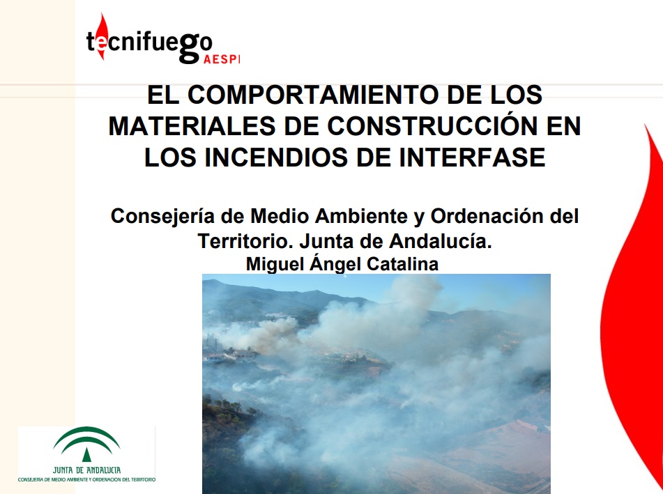 Portada ponencias El comportamiento de los materiales de construcción en los incendios de interfase. Salón Internacional de Seguridad (SICUR) 2016
