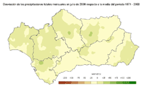 Desviación del mes respecto a la normal