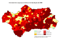 Intensidad de la sequía pluviométrica
