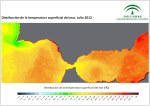 Temperatura superficial del mar (SST). Julio 2012