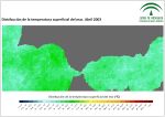 Temperatura superficial del mar (SST). Abril 2003