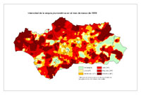 Intensidad de la sequía pluviométrica