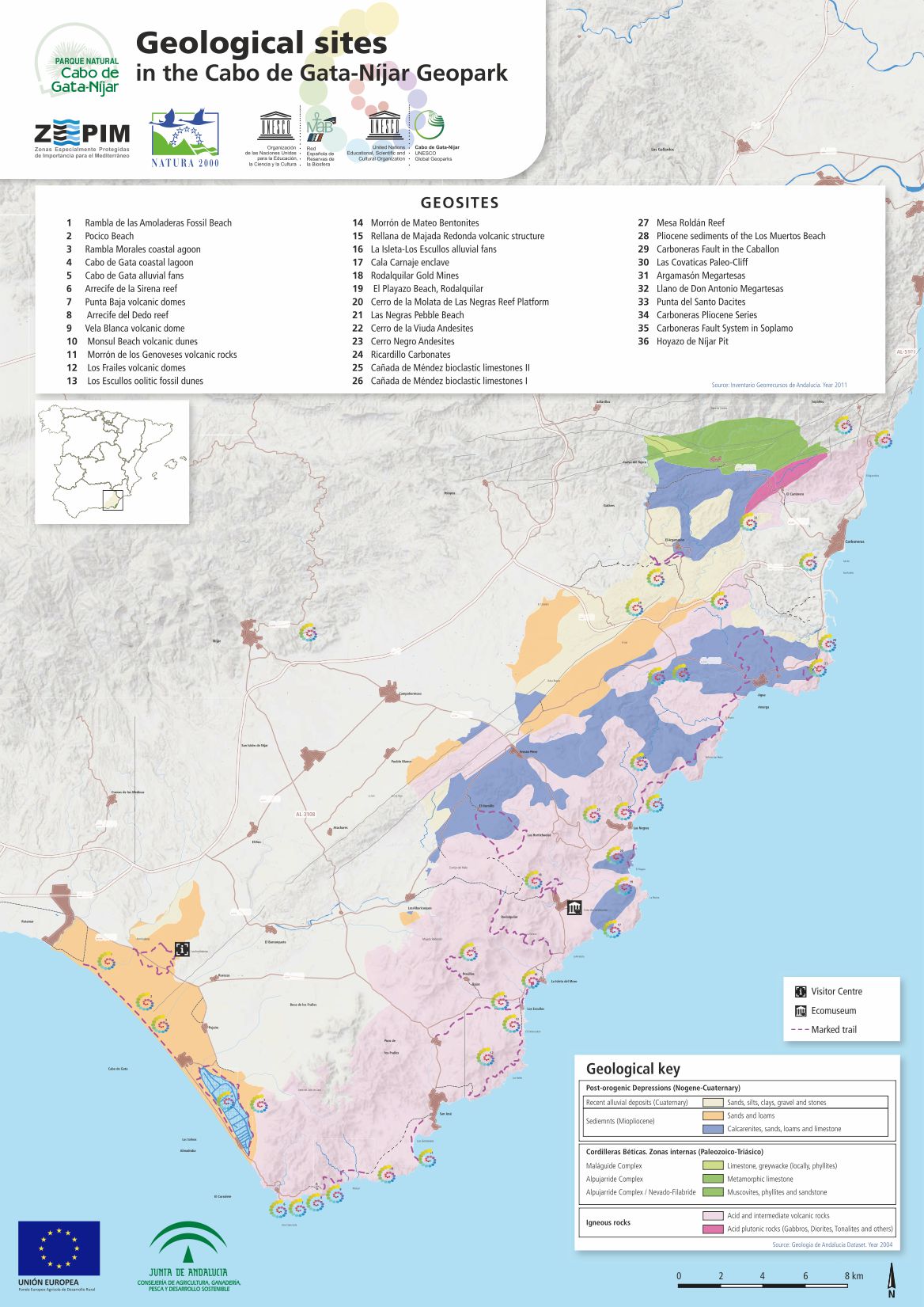 Geological map of the Cabo de Gata-Níjar