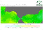 Temperatura superficial del mar (SST). Abril 2011